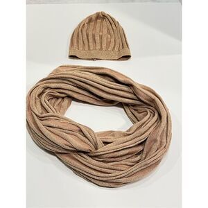 Maddison Women’s Bohemian Set Snood Beanie Hat Lama Blend Gold OS Adult